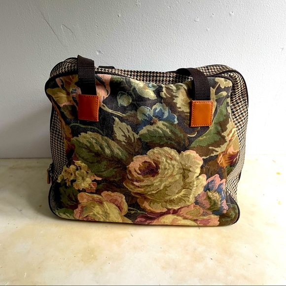Vintage Floral/Houndstooth Canvas Bag - Picture 1 of 7